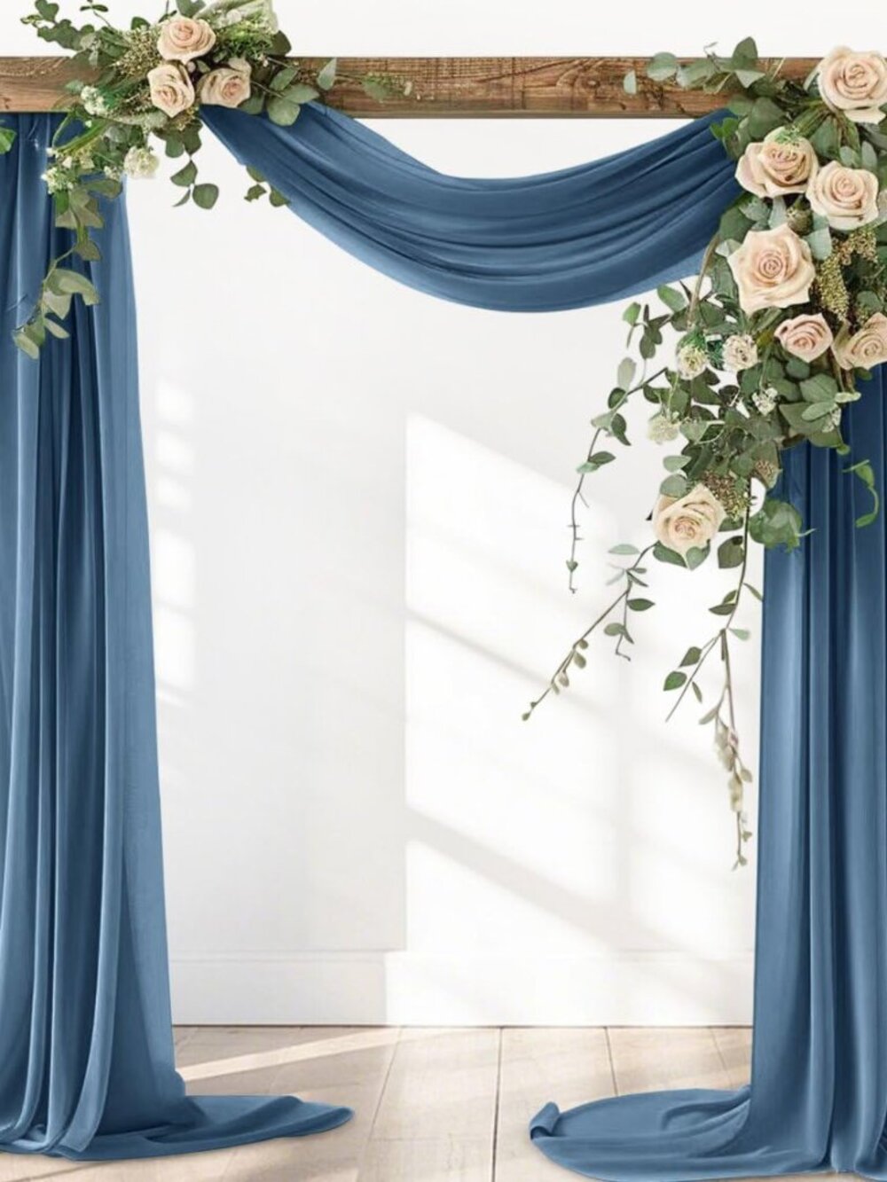 Dusty Blue Wedding Arch Draping Fabric Fall Backdrop 1 Panel